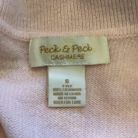 Peck‎ & Peck Womens Cashmere Sweater Size Small Light Pink Long Sleeve Collared - Picture 7 of 7